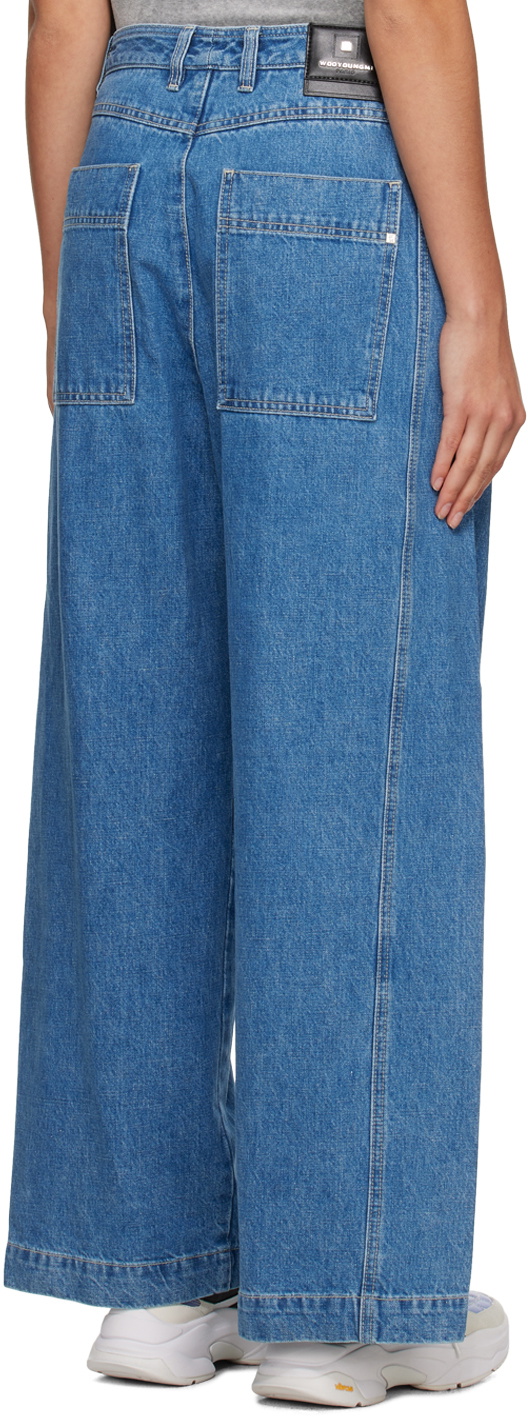 Wooyoungmi Blue Wide Folding Jeans Wooyoungmi