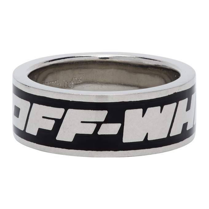 Off-White Silver Industrial Ring Off-White