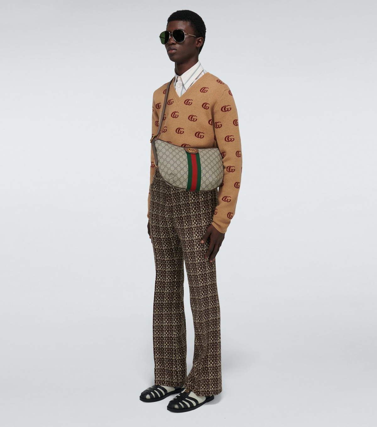 Gucci - Double G jacquard wool sweater Gucci