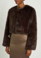 Staud Casimira Faux fur Jacket Brown