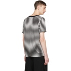 TAKAHIROMIYASHITA TheSoloist. Black and White Striped Crewneck T-Shirt