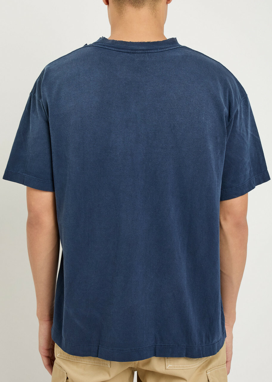 Saint Mxxxxxx Saint Nbhd Printed Cotton T-shirt Navy