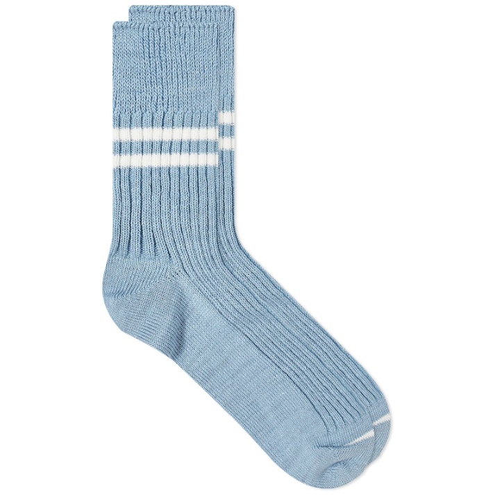 Photo: RoToTo Hemp Organic Cotton Stripe Sock in Morning Blue/White