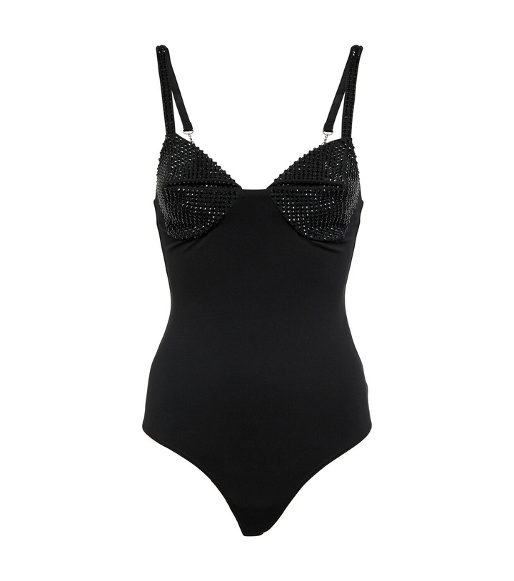 Photo: Area - Embellished jersey bodysuit