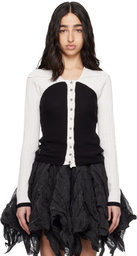 Kiko Kostadinov Black & White Rover Knit Cardigan