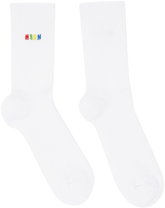 Photo: MSGM White Logo Socks