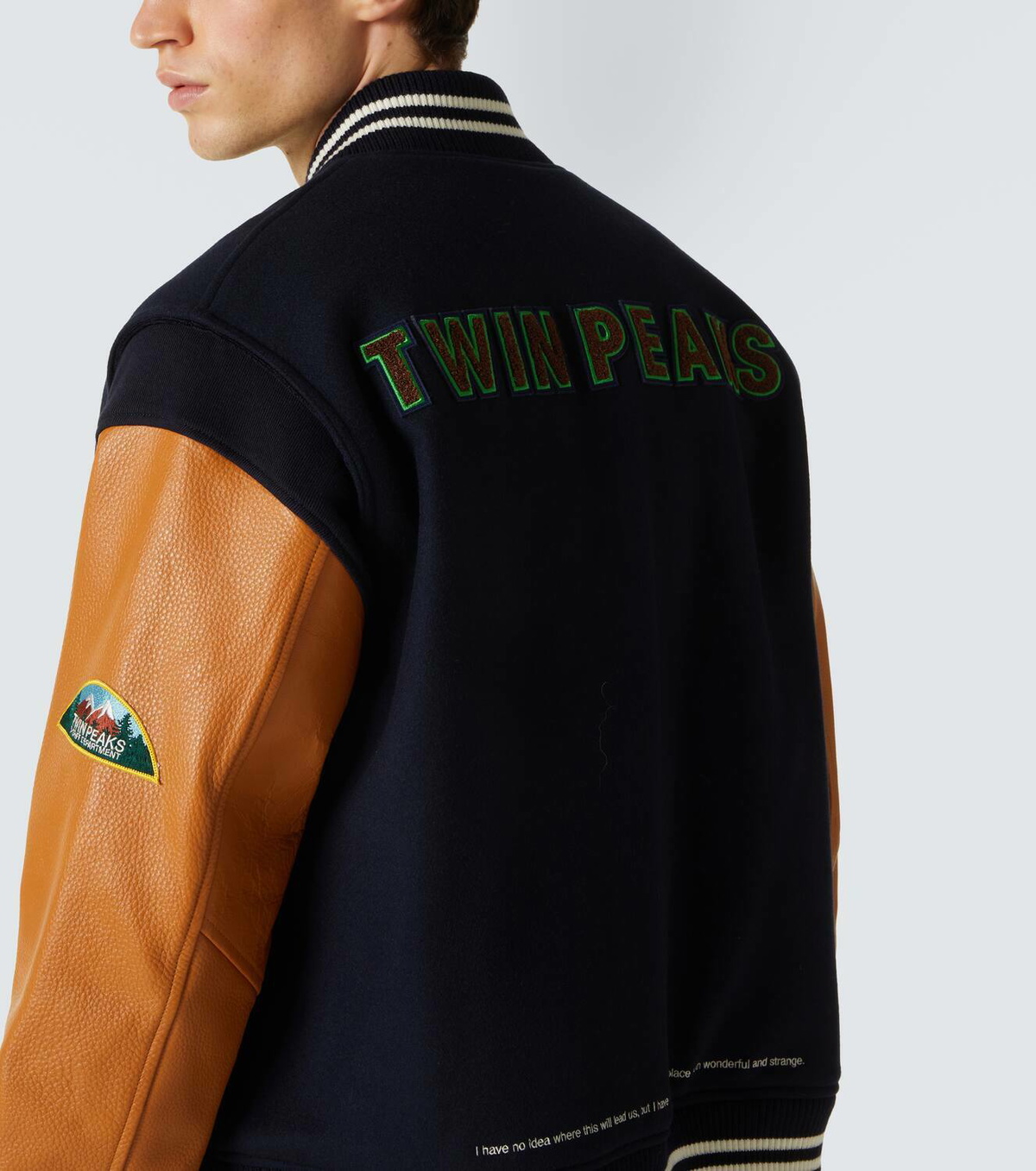 Undercover x Twin Peaks® leather-trimmed varsity jacket Undercover x Twin Peaks® leather-trimmed varsity jacket