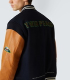Undercover x Twin Peaks® leather-trimmed varsity jacket
