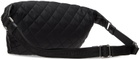 Moschino Black Quilted Logo Belt Bag