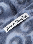 Acne Studios - Fringed Logo-Intarsia Brushed Wool-Blend Scarf