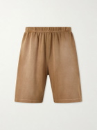 Les Tien - Straight-Leg Cotton-Piqué Drawstring Shorts - Brown