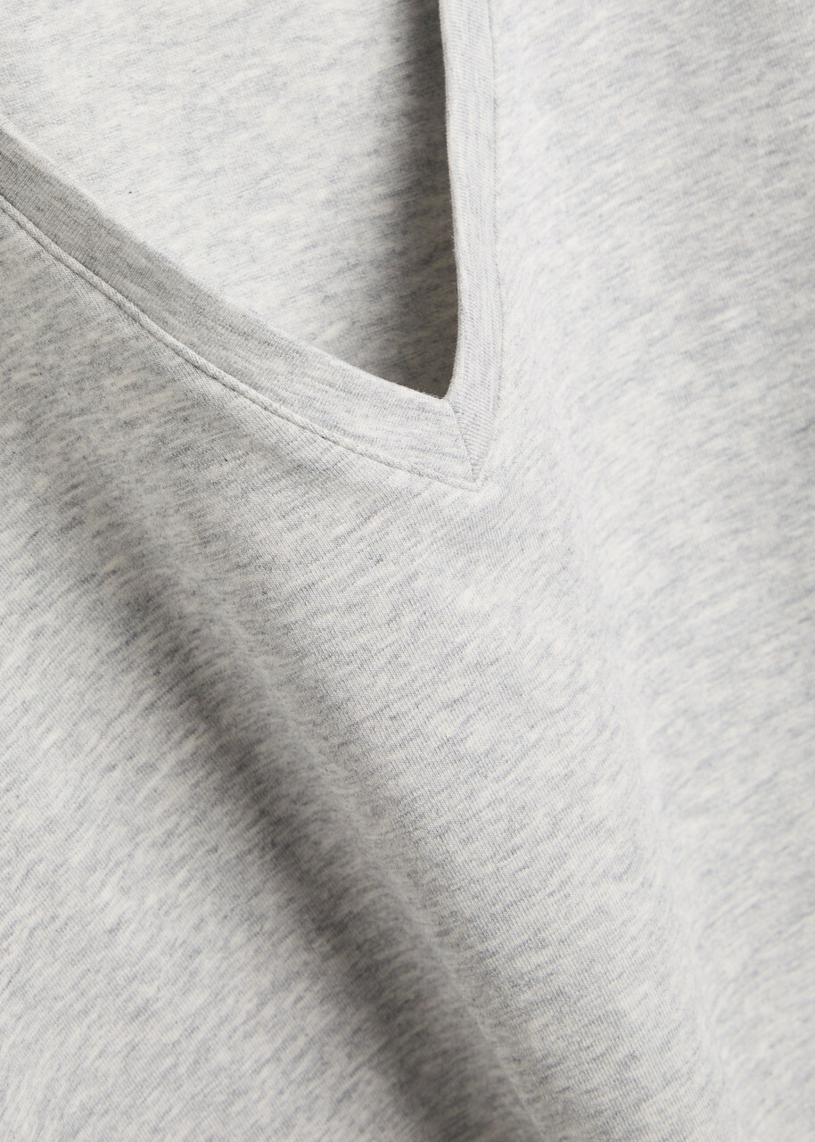 Good American V-neck Stretch-cotton T-shirt Grey
