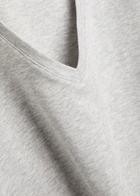 Good American V-neck Stretch-cotton T-shirt Grey