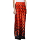 Palomo Spain Red and Black Silk Mercury Dot Trousers