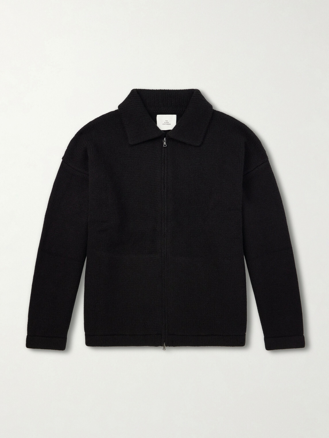 The Elder Statesman - Hunter Cashmere Zip-Up Sweater - Black
