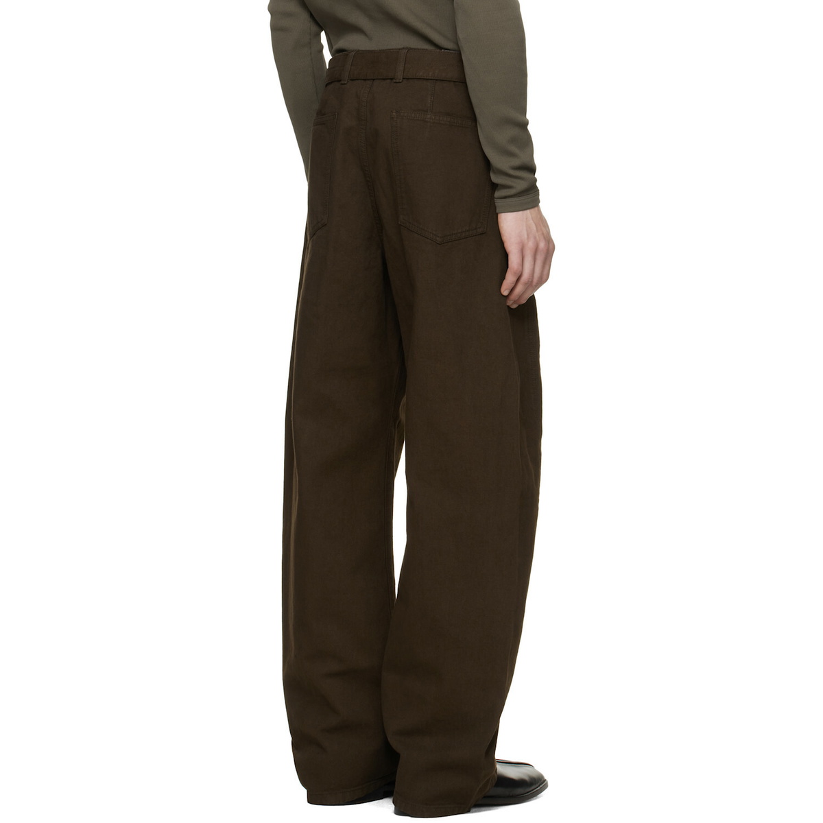 LEMAIRE Brown Twisted Belted Jeans