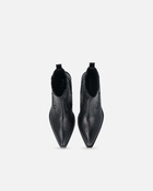 Pinko Shiny Leather Cowboy Ankle Boots Limo Black