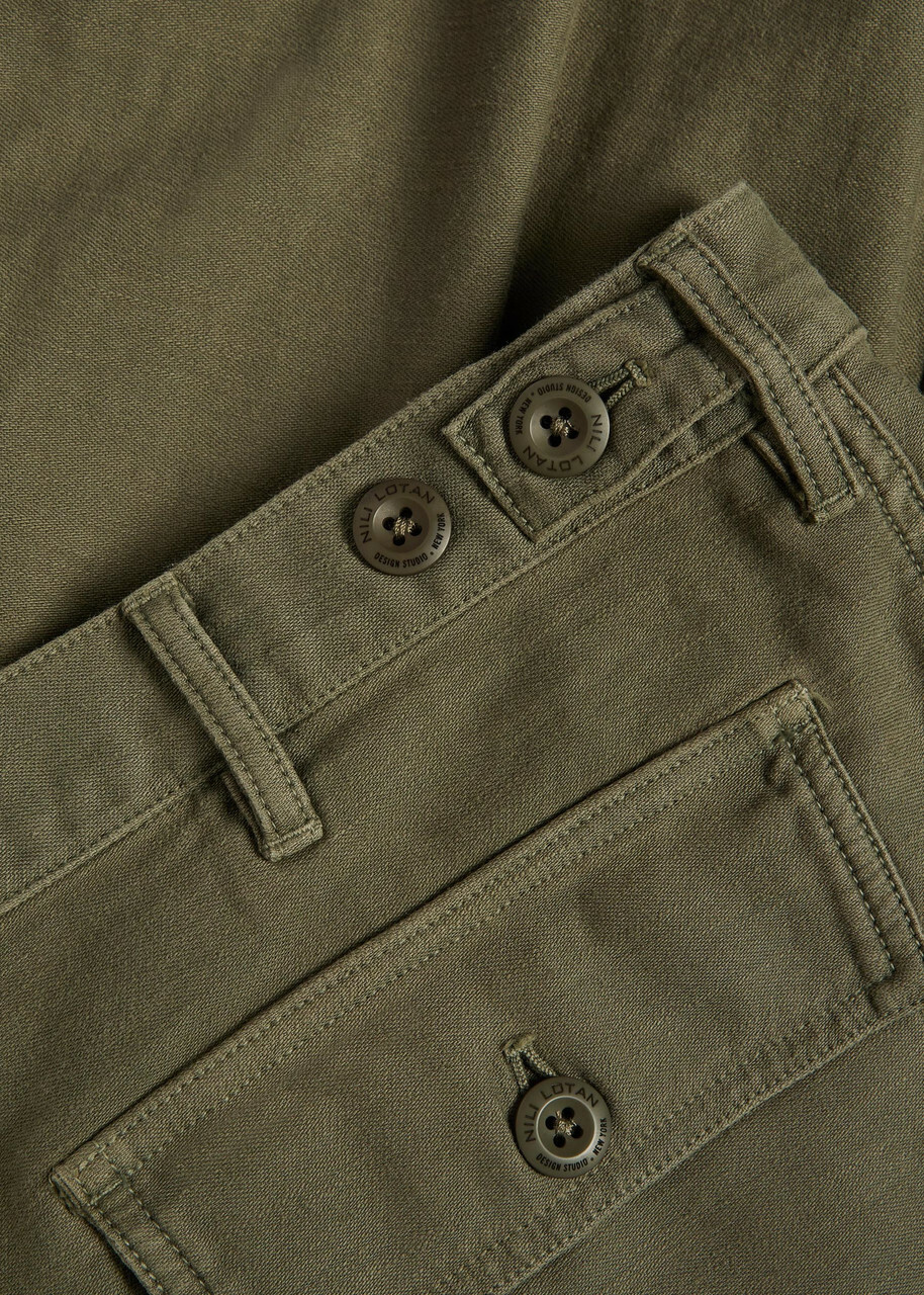 Nili Lotan Earl Straight-leg Cotton Trousers Olive
