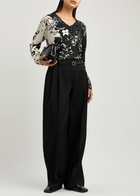 High Lucky Dip Printed Fine-knit Jumper Black