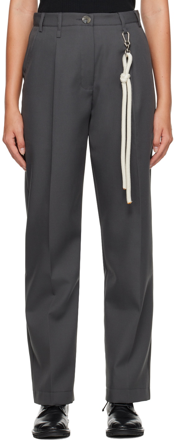 Song for the Mute Gray Pleated Trousers