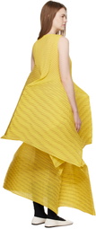 ISSEY MIYAKE Yellow Generic Stripes Machine Pleats Minidress