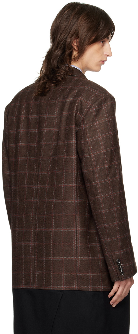 Junya Watanabe Red & Black Wool Check Coat