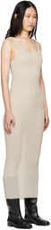 Subtle Le Nguyen Taupe Plissé Tank Maxi Dress