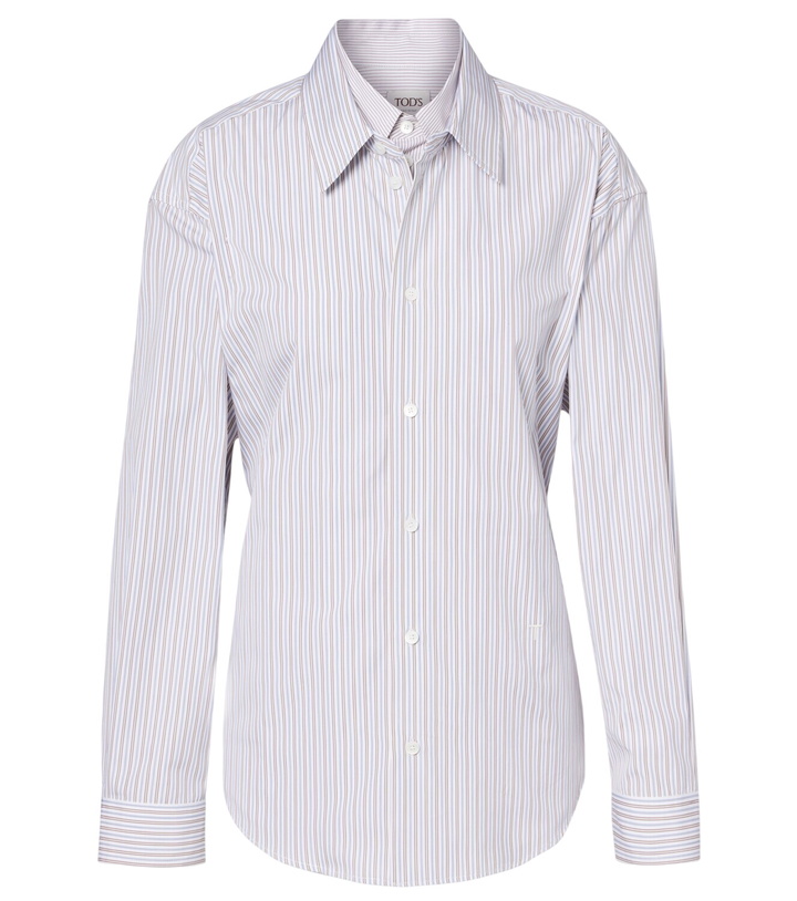 Photo: Tod's Belted striped cotton poplin shirt