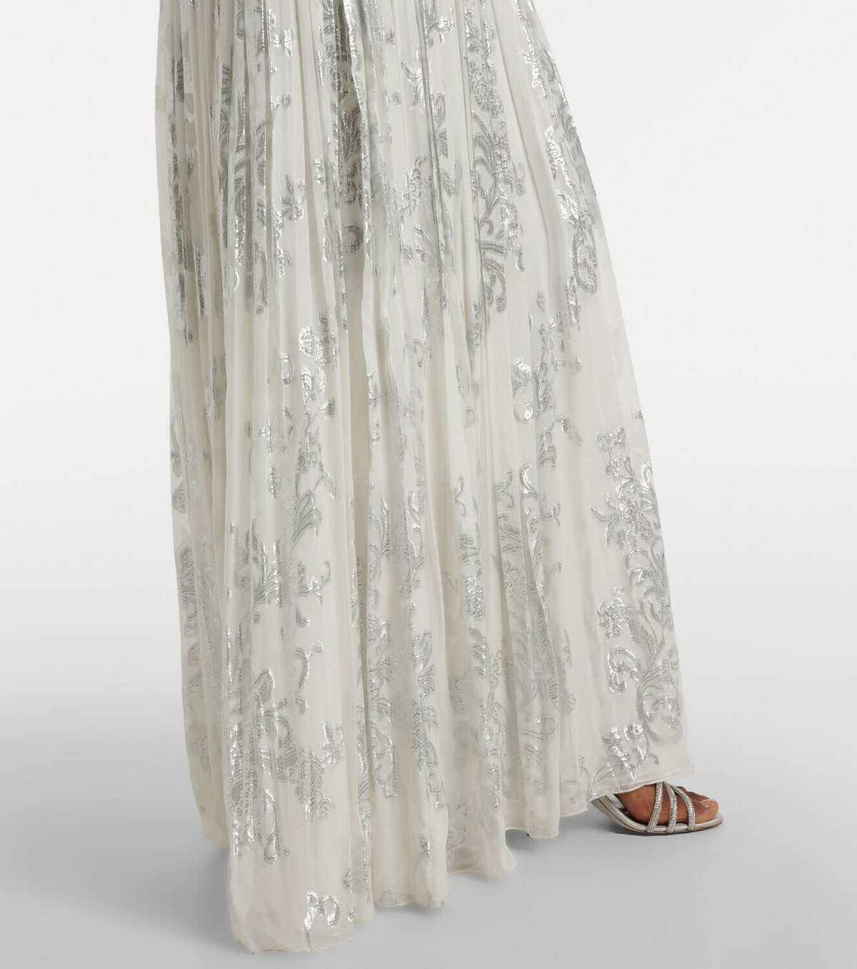 Costarellos Amalia floral silk georgette gown