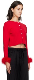 Sleeper Red Cropped Cardigan