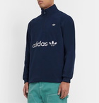 adidas Originals - Samstag Logo-Appliquéd Fleece Half-Zip Sweatshirt - Blue