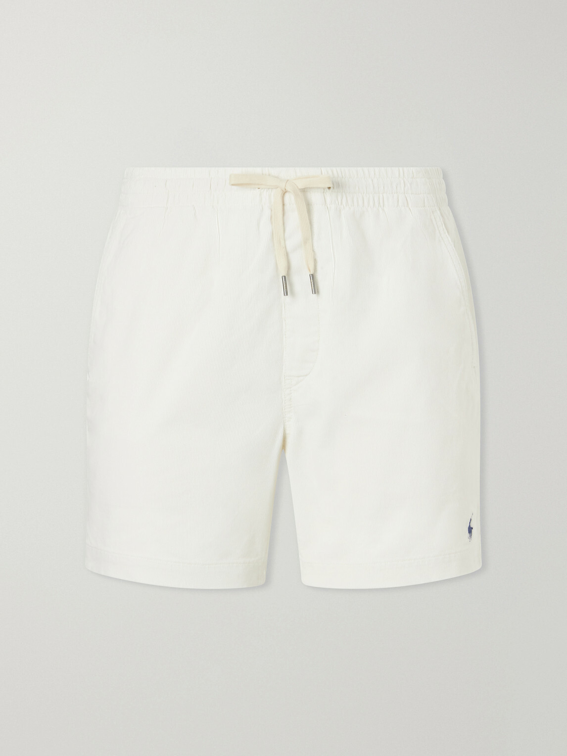 Polo Ralph Lauren - Straight-Leg Logo-Embroidered Cotton-Corduroy Drawstring Shorts - Neutrals
