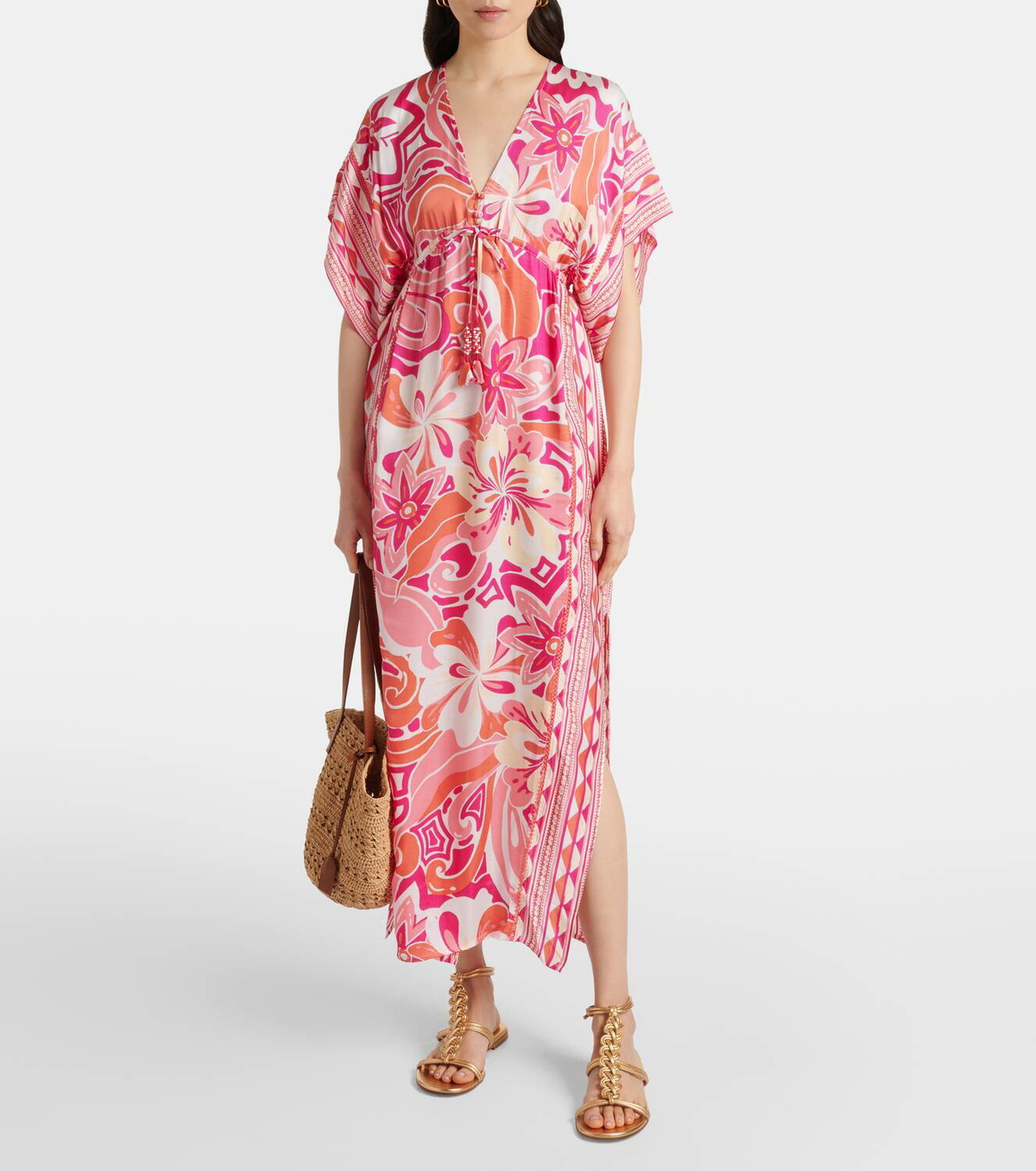 Poupette St Barth Amaya floral kaftan