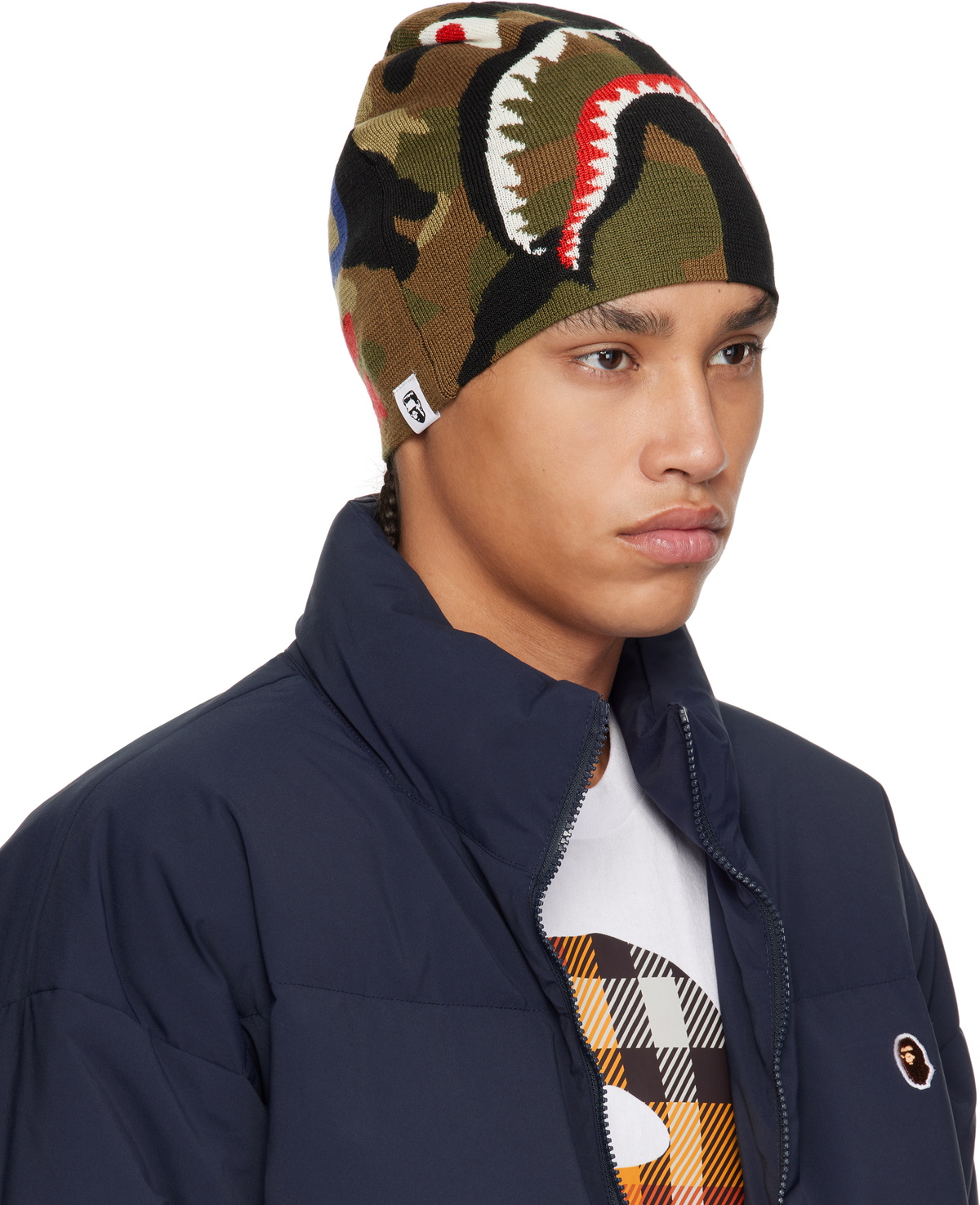 APE BAPE KAWS BEANIE ニットキャップ　ビーニー　SHARK A BATHING APE(アベイシングエイプ) 00's shark beanie シャーク