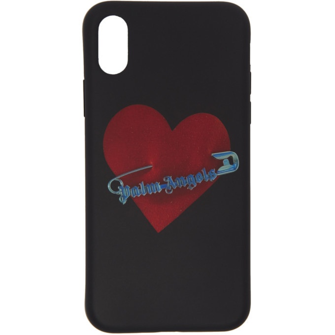 Photo: Palm Angels Black Pin My Heart iPhone X Case