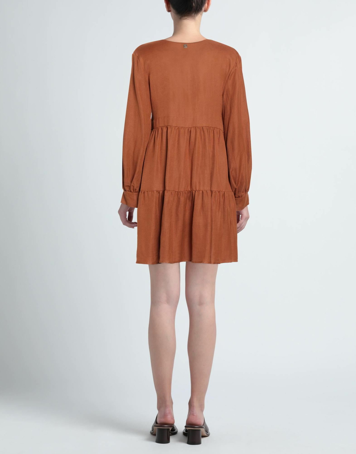 Manila Grace Womens Mini dress Tan