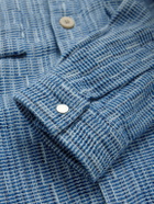 Folk - Patch Basketweave Cotton Overshirt - Blue