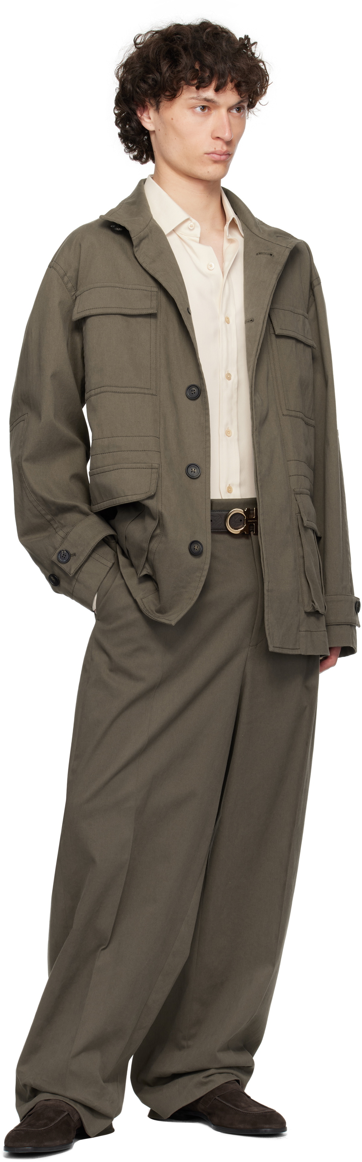 Ferragamo Taupe Saharan Jacket