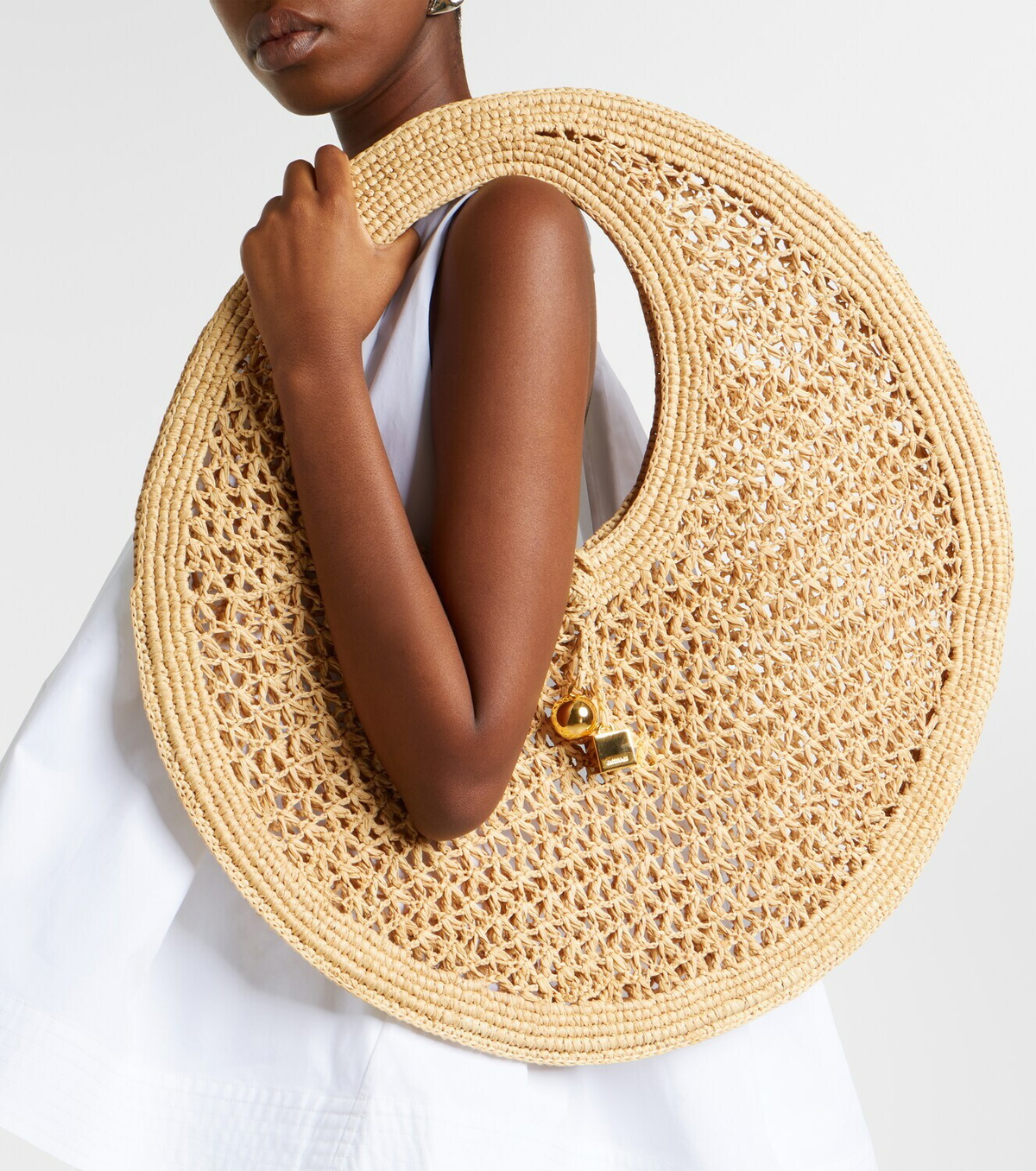 Jacquemus Spiaggia raffia top-handle bag