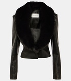 Magda Butrym Faux fur-trimmed leather jacket