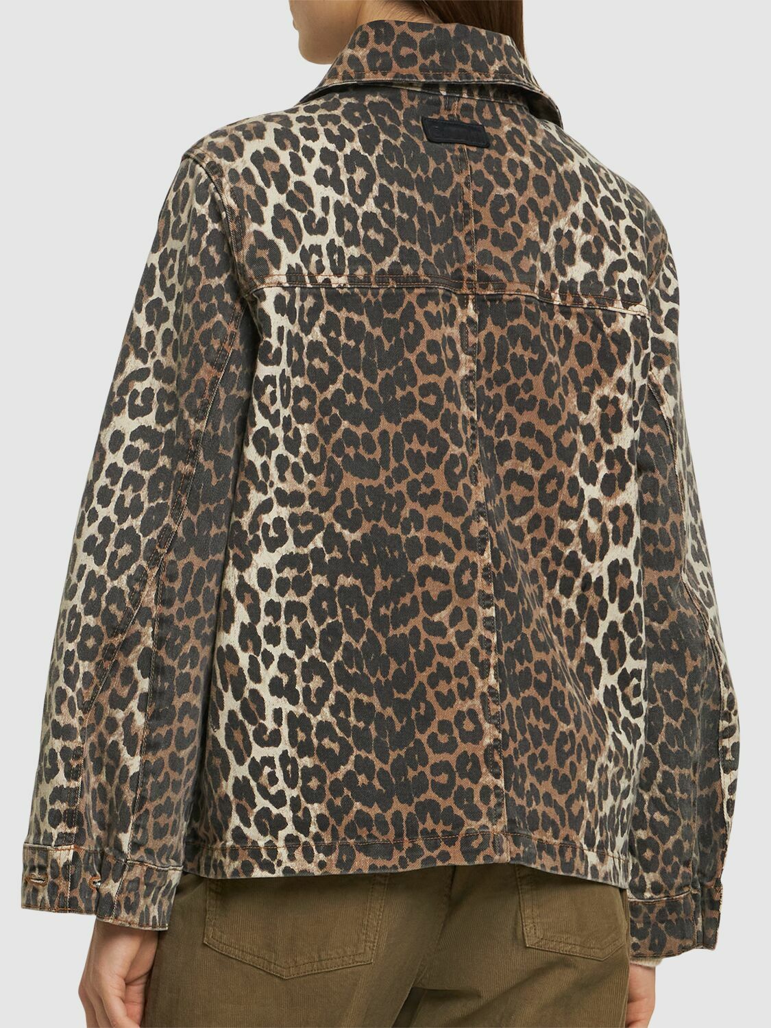 【関税＆送料込み】Ganni Leopard Denim Jacket GANNI Leopard Print Denim Jacket GANNI