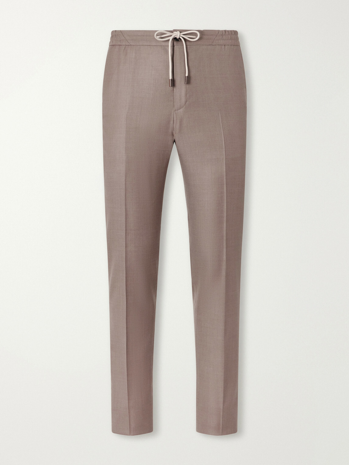 Slowear - Tapered Wool and Silk-Blend Twill Drawstring Trousers - Neutrals