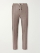 Slowear - Tapered Wool and Silk-Blend Twill Drawstring Trousers - Neutrals