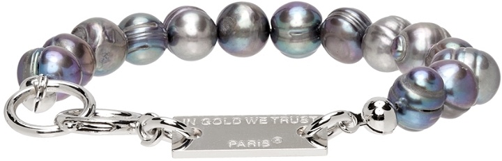 Photo: IN GOLD WE TRUST PARIS SSENSE Exclusive Silver Pearl Bracelet