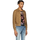 Saint Laurent Tan Leather Zipped Lyon Jacket