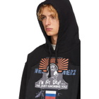 Vetements Black Oversized Russia Patchwork Hoodie