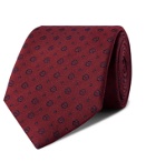 Kingsman - Drake's 8cm Logo-Embroidered Silk-Faille Tie - Burgundy