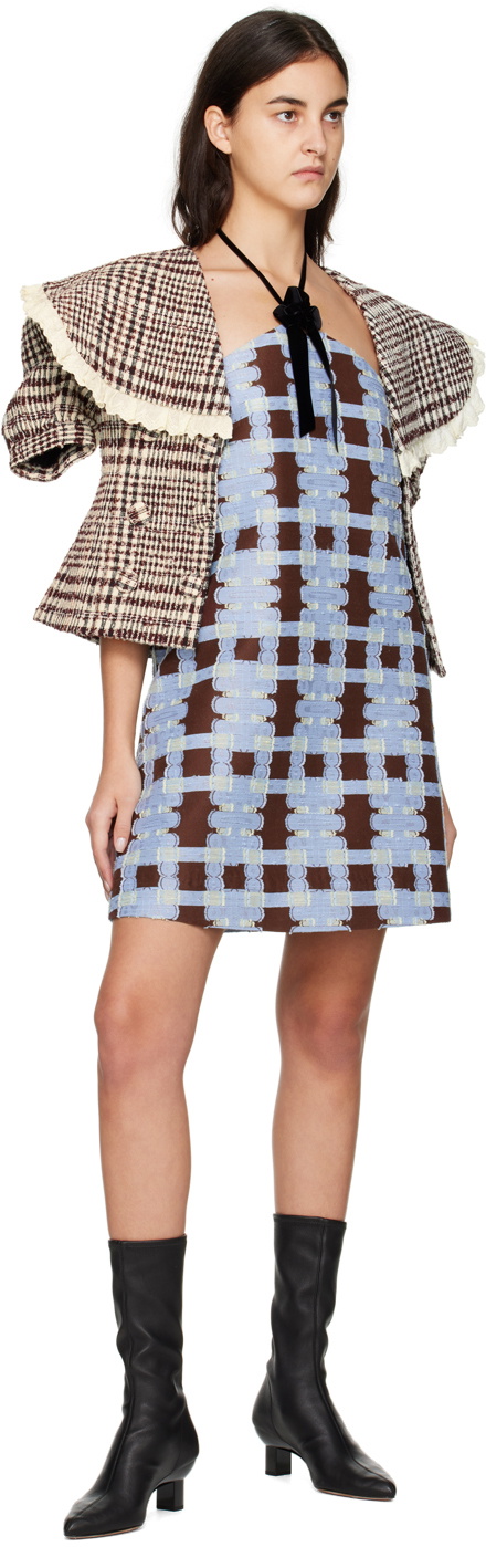 MINJUKIM Brown Halter Minidress