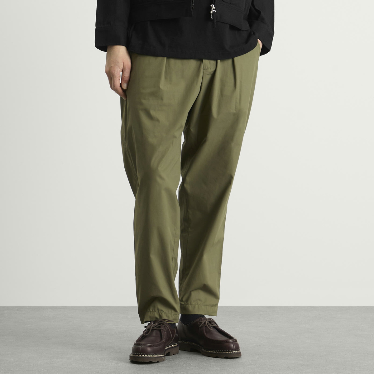 Universal Works Men's Recycled Poly Tech Pleated Track Pant in Olive