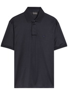 Emporio Armani Logo-embroidered Jersey Polo Shirt Navy